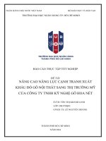 Nâng cao năng lực cạnh tranh xuất khẩu Đồ gỗ nội thất sang thị trường mỹ của công ty tnhh kỹ nghệ gỗ hoa nét
