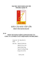 Đề tài phân tích hoạt Động kinh doanh của công ty cổ phần xuất nhập khẩu petrolimex