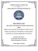 Nghiên cứu và tìm hiểu về công nghệ iot  phân tích Ảnh hưởng và tác Động của công nghệ này trong hoạt Động chuyển Đổi số của doanh nghiệp fpt tại việt nam