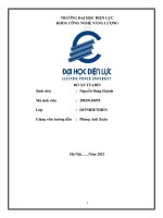 Đồ Án tuabin Đề tài tính toán tầng xung lực tua bin hơi