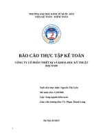Báo cáo thực tập kế toán công ty cổ phần thiết bị và khoa học kỹ thuật Đại nam