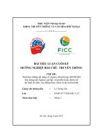 Trình bày những nội dung về agency Đã kiến tập seongon xây dựng một agency giả lập với profile hoàn chỉnh với mô hình tổ chức, các phòng ban, client và dự Án tiêu biểu