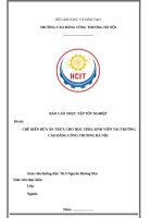 Báo cáo thực tập tốt nghiệp Đề tài chế biến bữa Ăn trưa cho học sinh, sinh viên tại trường cao Đẳng công thương hà nội