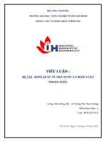 IUH - TIỂU LUẬN - KHÁI QUÁT VỀ NHÀ NƯỚC VÀ PHÁP LUẬT PHONG KIẾN