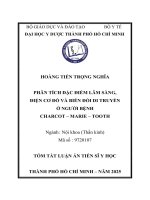 Tóm tắt phân tích Đặc Điểm lâm sàng, Điện cơ Đồ và biến Đổi di truyền Ở người bệnh charcot – marie – tooth