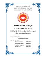 Báo cáo môn học kỹ thuật cảm biến hệ thống bật tắt Đèn tự Động và Đếm số người bằng cảm biến hồng ngoại