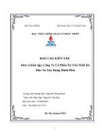 Báo cáo kiến tập Đơn vị kiến tập công ty cổ phần tư vấn thiết kế Đầu tư xây dựng minh phát