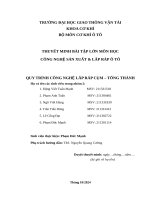 Bài tập lớn môn học công nghệ sản xuất & lắp ráp Ô tô quy trình công nghệ lắp ráp cụm – tổng thành