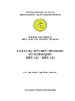 Môn luật các tổ chức tín dụng luật các tổ chức tín dụng số 322024qh15 Điều 125 – Điều 133