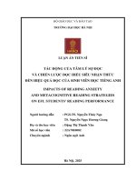 Tác Động của tâm lý sợ Đọc và chiến lược Đọc hiểu siêu nhận thức Đến hiệu quả Đọc của sinh viên học tiếng anh