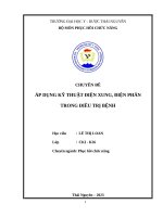 Chuyên Đề Áp dụng kỹ thuật Điện xung, Điện phân trong Điều trị bệnh