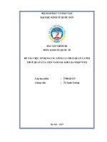 Đề tài việc Áp dụng các công cụ thuế quan và phi thuế quan của việt nam sau khi gia nhập wto