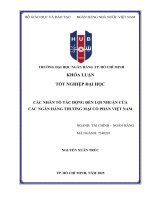 Các nhân tố tác Động Đến lợi nhuận của các ngân hàng thương mại cổ phần việt nam