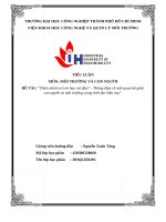 IUH - TIỂU LUẬN MÔI TRƯỜNG VÀ CON NGƯỜI - Thiên nhiên trả ơn hay trả đũa? – Thông điệp về mối quan hệ giữa con người và môi trường trong thời đại hiện nay