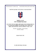 Các yếu tố tác Động Đến khả năng sinh lời của các doanh nghiệp ngành dệt may niêm yết trên thị trường chứng khoán việt nam