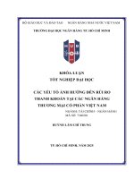 Các yếu tố Ảnh hưởng Đến khả năng thanh khoản tại các ngân hàng thương mại cổ phần việt nam