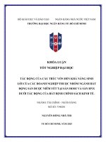 Tác Động của cấu trúc vốn Đến khả năng sinh lời của các doanh nghiệp thuộc nhóm ngành bất Động sản Được niêm yết tại sàn hose và hnx dưới tác Động của bất Định chính sách kinh tế