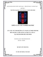 Các yếu tố Ảnh hưởng của mạng xã hội tiktok Đến hành vi tiêu dùng xanh của gen z tại thành phố hồ chí minh