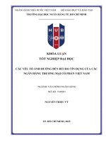 Các yếu tố Ảnh hưởng Đến rủi ro tín dụng của các ngân hàng thương mại việt nam