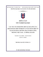 Các yếu tố Ảnh hưởng Đến sự hài lòng của khách hàng Đối với dịch vụ ngân hàng Điện tử tại ngân hàng thương mại cổ phần công thương việt nam – cn Đông sài gòn