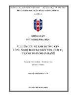 Nghiên cứu về Ảnh hưởng của công nghệ blockchain trong dịch vụ thanh toán ngân hàng  nguyễn khánh uyên    tp  hồ chí minh