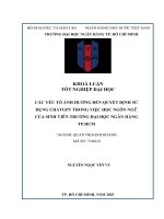 Những nhân tố tác Động Đến nợ xấu của các ngân hàng thương mại cổ phần việt nam