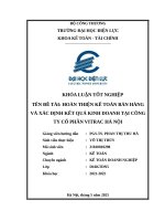 Khóa luận tốt nghiệp đề tài kế toán bán hàng và xác định kết quả kinh doanh tại Công ty Cổ phần VITRAC Hà Nội