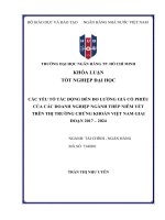 Các yếu tố tác Động Đến Đo lường giá cổ phiếu của các doanh nghiệp ngành thép niêm yết trên thị trường chứng khoán việt nam giai Đoạn 2017 – 2024