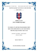 Tác Động của rủi ro thanh khoản Đến khả năng sinh lời của các ngân hàng thương mại cổ phần việt nam