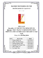 Đề tài  thực trạng và Định hướng phát triển của tiền Ảo trên toàn thế giới và việt nam