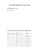 IUH - BÁO CÁO THỰC HÀNH THIẾT BỊ ĐO VÀ QUÁ TRÌNH ĐIỀU KHIỂN - ĐIỀU KHIỂN MỰC CHẤT LỎNG
