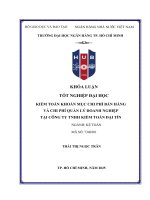 Kiểm toán khoản mục chi phí bán hàng và chi phí quản lý doanh nghiệp tại công ty tnhh kiểm toán Đại tín