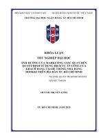 Ảnh hưởng của marketing giác quan Đến quyết Định sử dụng dịch vụ Ăn uống của khách hàng tại hệ thống nhà hàng dookki trên Địa bàn thành phố hồ chí minh