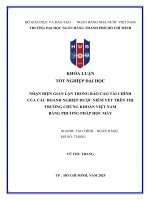 Nhận diện gian lận trong báo cáo tài chính của các doanh nghiệp Được niêm yết trên thị trường chứng khoán việt nam bằng phương pháp học máy