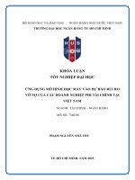 Ứng dụng mô hình học máy vào dự báo rủi ro vỡ nợ của các doanh nghiệp phi tài chính tại việt nam