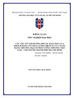 Các yếu tố Ảnh hưởng Đến sự hài lòng của khách hàng về chất lượng dịch vụ của ngân hàng thương mại cổ phần công thương việt nam   chi nhánh thành phố hồ chí minh