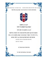 Những nhân tố Ảnh hưởng Đến quyết Định mua các khóa học giáo dục trực tuyến của sinh viên tại thành phố hồ chí minh