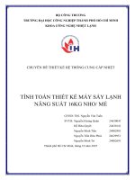 IUH - CHUYÊN ĐỀ THIẾT KẾ HỆ THỐNG CUNG CẤP NHIỆT - TÍNH TOÁN THIẾT KẾ MÁY SẤY LẠNH NĂNG SUẤT 16KG NHO/ MẺ