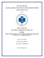 Đề tài phân tích hoạt Động social media marketing chiến dịch vinfast vf3  xe Điện quốc dân