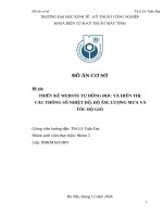 Thiết kế webste tự Động Đọc và hiển thị các thông số nhiệt Độ, Độ Ẩm, lượng mưa và tốc Độ gió