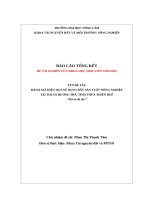 Đánh giá hiệu quả sử dụng Đất sản xuất nông nghiệp tại thị xã hương trà, tỉnh thừa thiên huế