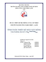 IUH - ĐỒ ÁN THIẾT KẾ HỆ THỐNG CUNG CẤP NHIỆT - TÍNH TOÁN THIẾT KẾ MÁY SẤY BĂNG TẢI NĂNG SUẤT 37kg khoai lang/mẻ