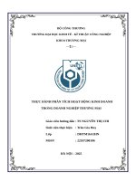 Thực hành phân tích hoạt Động kinh doanh trong doanh nghiệp thương mại  công ty tnhh mm mega market việt nam