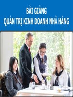 Bài Giảng  - Quản Trị Kinh Doanh Nhà Hàng ( combo full slides 4 chương )