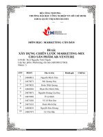 IUH - Tiểu luận MARKETING CĂN BẢN - XÂY DỰNG CHIẾN LƯỢC MARKETING-MIX CHO SẢN PHẨM AR-VENTURE