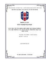 Các yếu tố tác Động Đến hiệu quả hoạt Động của hệ thống các ngân hàng thương mại tại việt nam