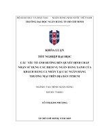 Các yếu tố Ảnh hưởng Đến quyết Định chấp nhận sử dụng các dịch vụ ngân hàng xanh của khách hàng cá nhân tại các ngân hàng thương mại trên Địa bàn tp  hcm