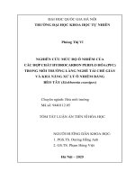 Tóm tắt nghiên cứu mức Độ Ô nhiễm của các hợp chất hydrocarbon perflo hóa (pfc) trong môi trường làng nghề tái chế giấy và khả năng xử lý Ô nhiễm bằng bèo tây (eichhornia crassipes)