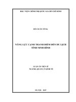 Năng lực cạnh tranh điểm đến du lịch tỉnh Ninh Bình