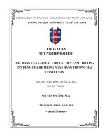 Tác Động của lãi suất cho vay Đến tăng trưởng tín dụng của hệ thống ngân hàng thương mại tại việt nam